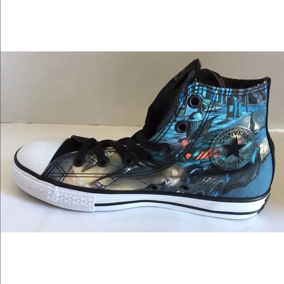 NWT Converse All Star Kids Mid Cut Batman Sneakers Size 3 Marvel Super Hero - Picture 4 of 9